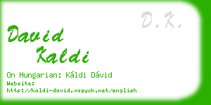 david kaldi business card