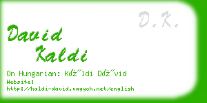 david kaldi business card